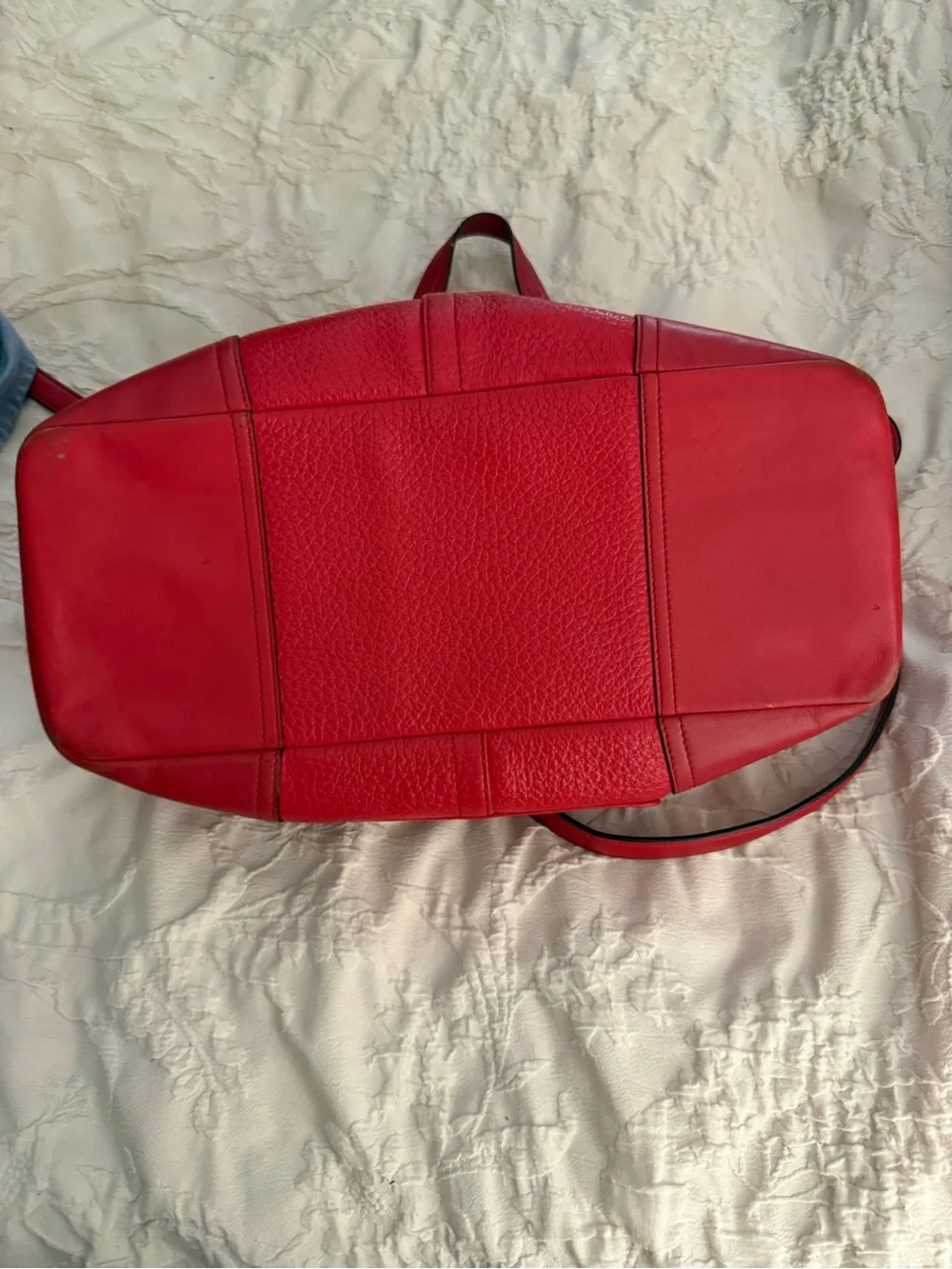 Coach Red Pebbled Leather Satchel